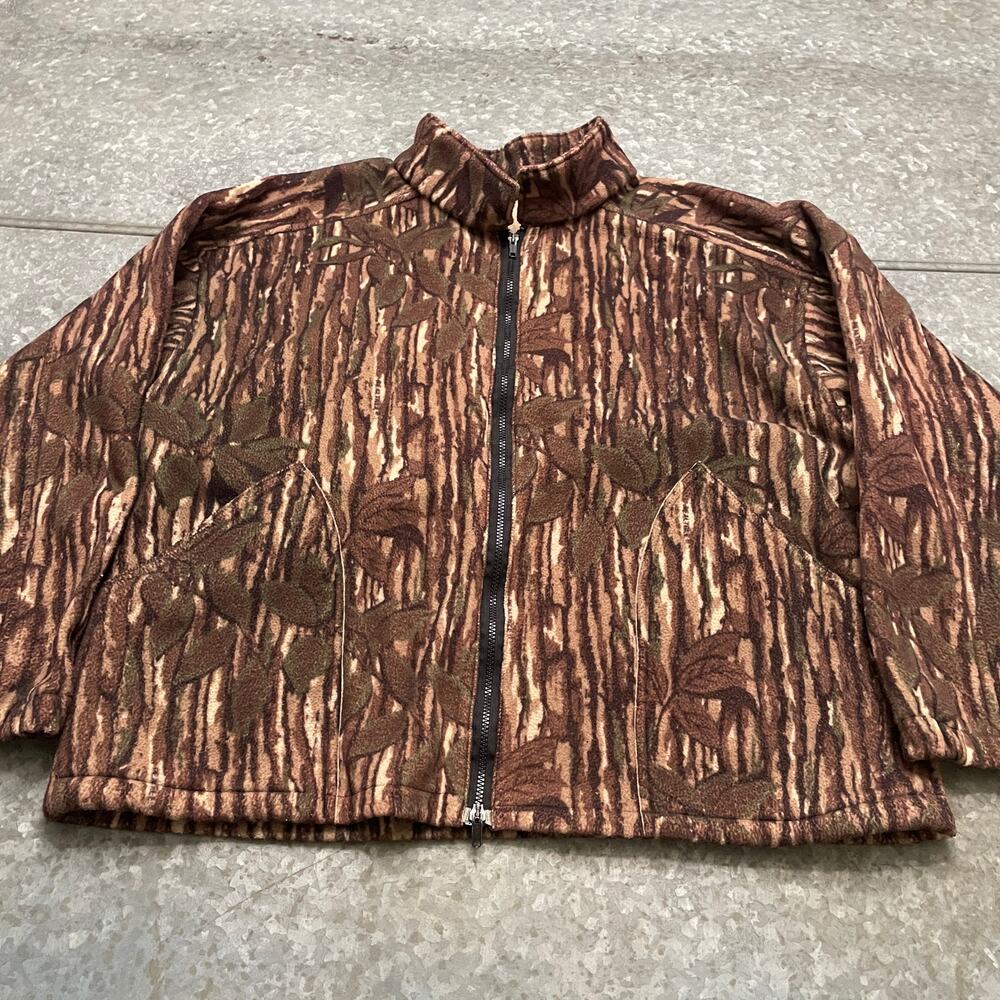 Vintage Realtree Camo Full Zip Fleece Sweatshirt Mens XL Lightweight Jacket